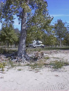 Our camper, seen from said beach