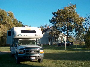 The camper on Sterling's grandmother's farm . . .