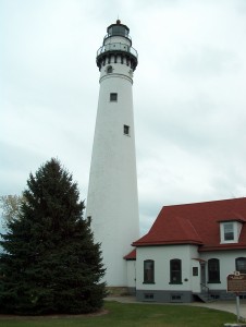 The Wind Point lighthouse in Racine, WI