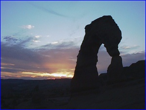 Delicate Arch with sunset
