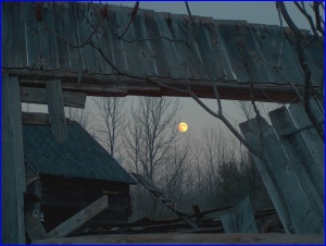 Barn and Moon