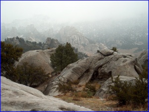 City Of Rocks in the Mist