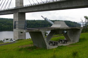 Penobscot Narrows Bridge, with cross section