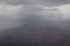 Grand Canyon Obscured by Rain