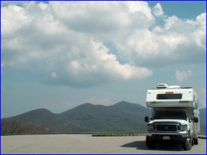 Camper at the top of the Blue Ridge
