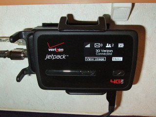 Jetpack MiFi in its booster cradle